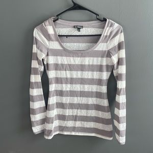 EXPRESS✨Lilac/White Lace Striped Shirt